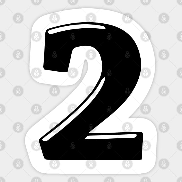 Number 2 in color black 3d font design Sticker by Spinkly